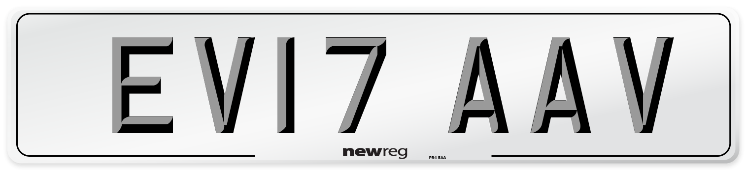 EV17 AAV Number Plate from New Reg